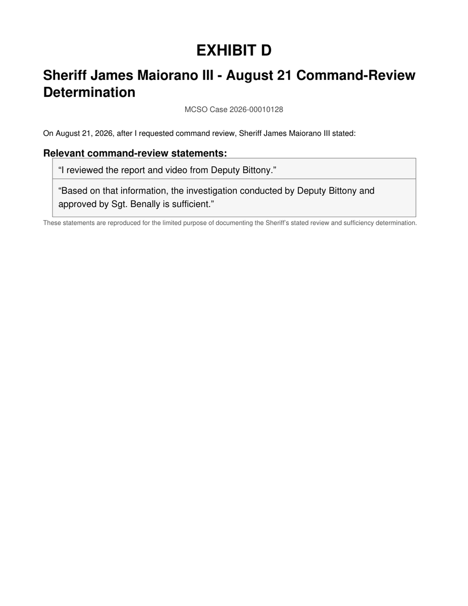 Maiorano command review source preview